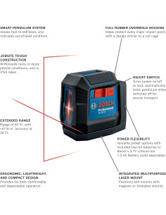 Láser de Línea Cruzada Bosch GLL50-20 15.24m Autonivelante 2