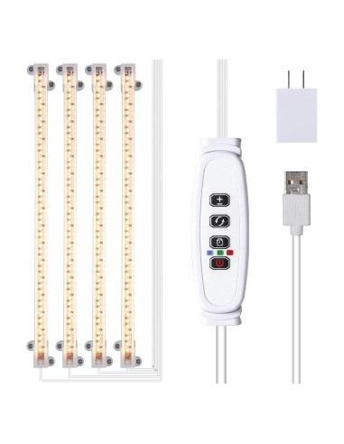 Lámpara de Crecimiento LED RWNTAO 3000K 4 Tiras Regulables