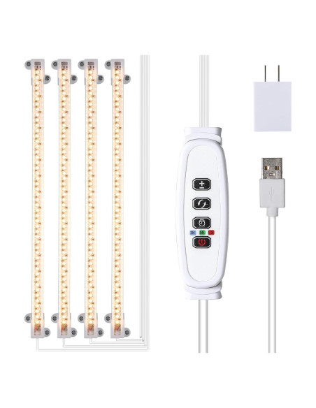 Lámpara de Crecimiento LED RWNTAO 3000K 4 Tiras Regulables