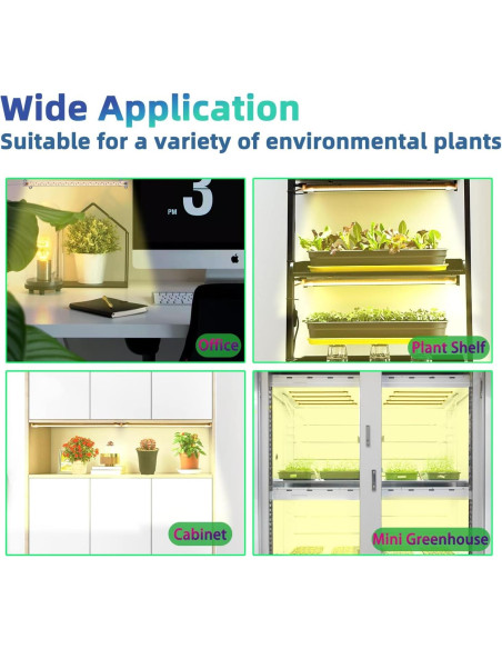 Lámpara de Crecimiento LED RWNTAO 3000K 4 Tiras Regulables