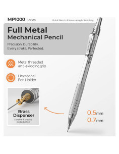 Lápiz Mecánico Nicpro MP1000 0.5mm y 0.7mm con Estuche 2