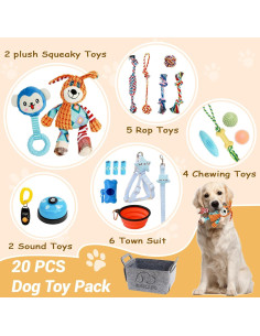 20 Juguetes para Cachorros SXKJJC Interactivos y Squeaky 2