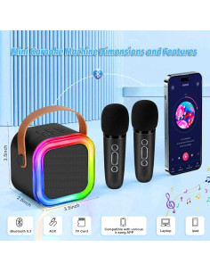 Mini máquina de karaoke Poptrend K12 para niños con micrófono 2