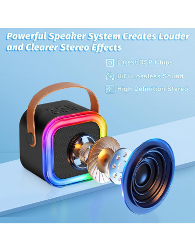 Mini máquina de karaoke Poptrend K12 para niños con micrófono
