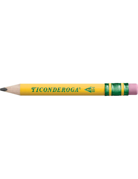 Lápices Cortos Ticonderoga Triangulares Amarillo 4 Pzs
