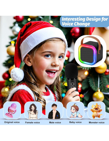 Mini máquina de karaoke Poptrend K12 para niños con micrófono