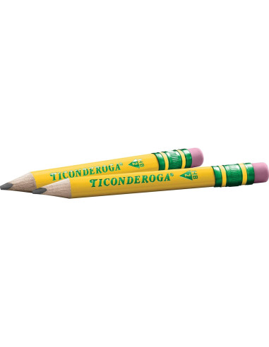 Lápices Cortos Ticonderoga Triangulares Amarillo 4 Pzs