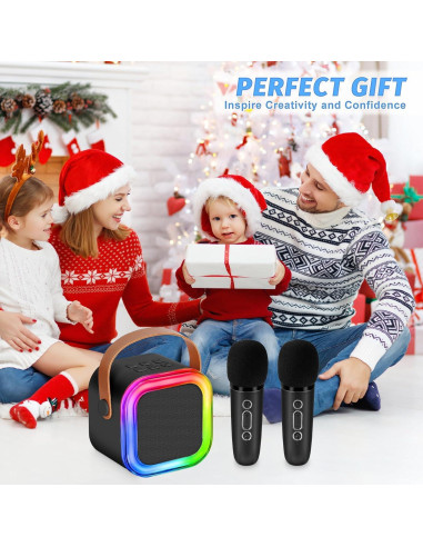 Mini máquina de karaoke Poptrend K12 para niños con micrófono