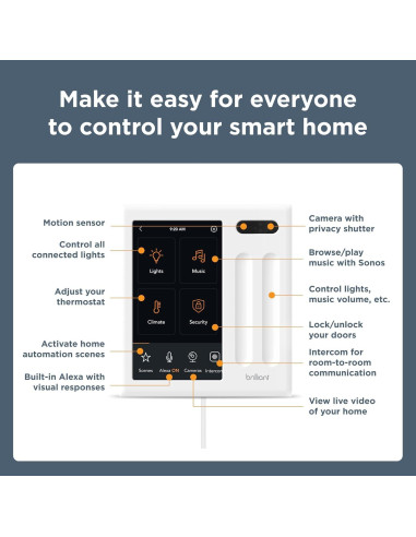 Panel de Enchufe Inteligente Brilliant con Alexa - Control Táctil 12.7 cm