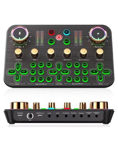 Mezclador de Audio Facmogu K600 para Streaming y Podcasting