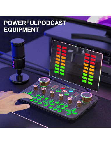 Mezclador de Audio Facmogu K600 para Streaming y Podcasting