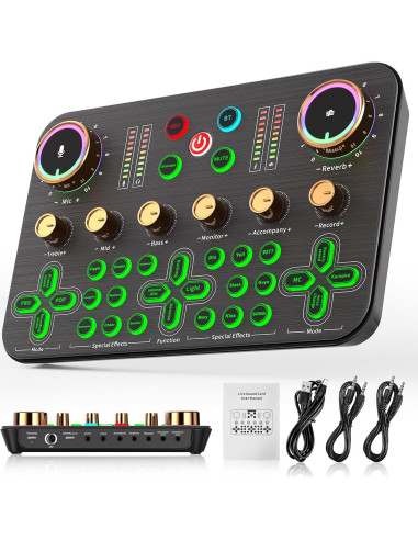 Mezclador de Audio Facmogu K600 para Streaming y Podcasting