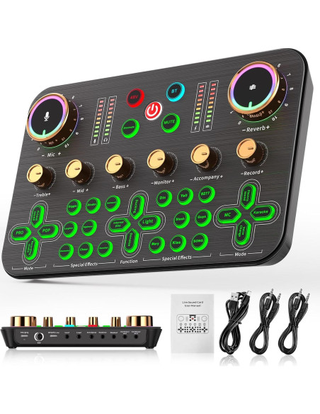 Mezclador de Audio Facmogu K600 para Streaming y Podcasting