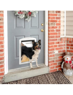 Puerta para Perros Medianos MAVRICFLEX Blanca con Aleta Magnética 2