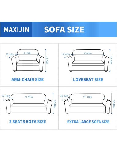 Funda de Sofá MAXIJIN Grande Beige Patrón Diamante