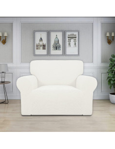 Funda de Silla Easy-Going Crema Sobredimensionada Elástica 2