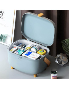 Caja de Almacenamiento de Medicamentos Tooth Azul Doble Capa 2