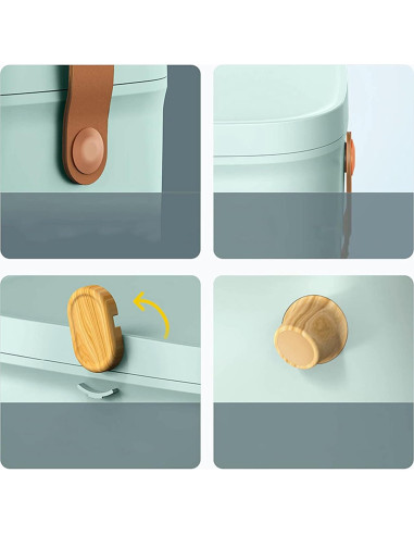 Caja de Almacenamiento de Medicamentos Tooth Azul Doble Capa