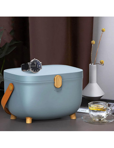 Caja de Almacenamiento de Medicamentos Tooth Azul Doble Capa