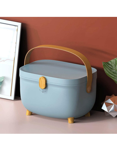 Caja de Almacenamiento de Medicamentos Tooth Azul Doble Capa