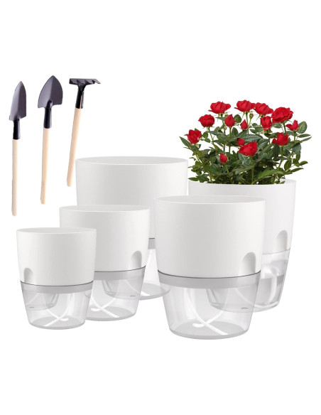 Juego de macetas autorriego JFMAMJ 5 paquetes 15.24 cm