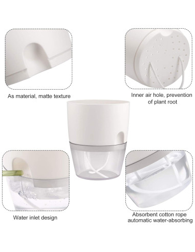 Juego de macetas autorriego JFMAMJ 5 paquetes 15.24 cm