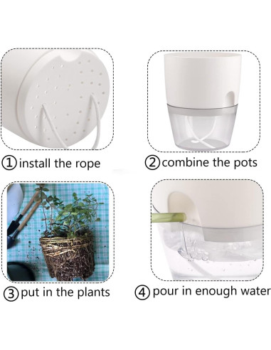 Juego de macetas autorriego JFMAMJ 5 paquetes 15.24 cm