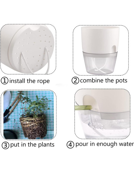 Juego de macetas autorriego JFMAMJ 5 paquetes 15.24 cm