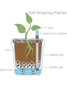 Yarlung 6 Macetas Autorriego 12.7 cm con Indicador de Agua 2