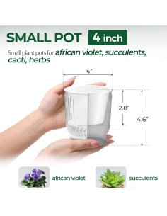 Maceta Autorriego T4U 10.8 cm Transparente Paquete de 4 2