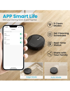 Aspiradora Robot ROPVACNIC A1 3000Pa Control APP y Voz 2