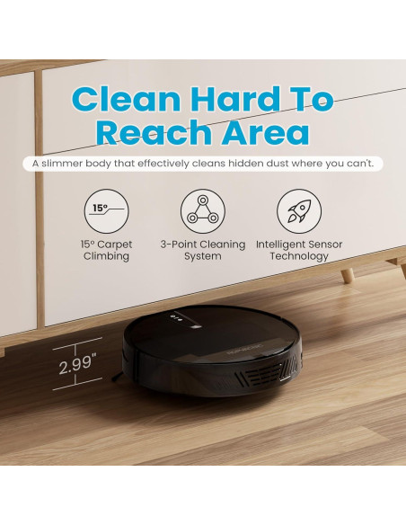 Aspiradora Robot ROPVACNIC A1 3000Pa Control APP y Voz