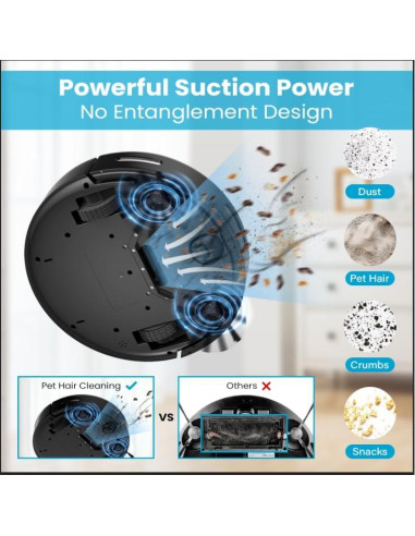 Aspiradora Robot ROPVACNIC A1 3000Pa Control APP y Voz