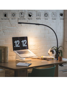 Lámpara de Escritorio AmazLit R1 12W Flexible con Abrazadera 2