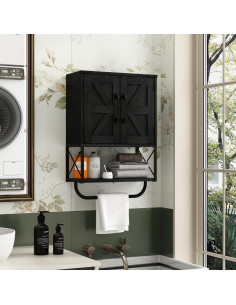 Gabinete de Medicina RUSTOWN Negro 3 Niveles Ajustable 2