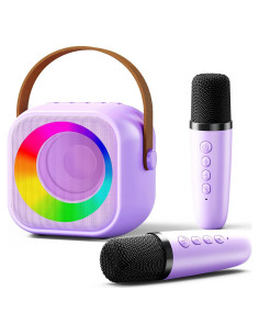 Mini Máquina de Karaoke Niskite con 2 Micrófonos Inalámbricos
