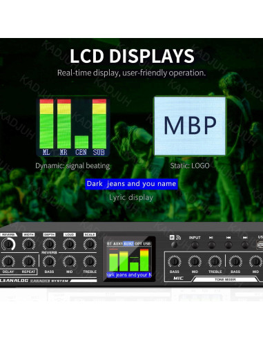 Procesador de Audio Digital LX9 KTV 5 Entradas USB Bluetooth