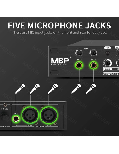 Procesador de Audio Digital LX9 KTV 5 Entradas USB Bluetooth