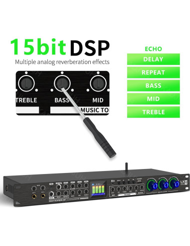 Procesador de Audio Digital LX9 KTV 5 Entradas USB Bluetooth