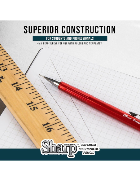 Lápiz Mecánico Pentel Sharp 0.5mm Paquete de 4 Colores Lápiz Mecánico Pentel Sharp 0.5mm Paquete de 4 Colores