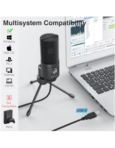 Micrófono USB FIFINE K669B Cardioide para PC y YouTube 2