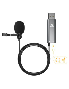 Micrófono Lavalier USB MAONO UL20 con Monitoreo en Tiempo Real