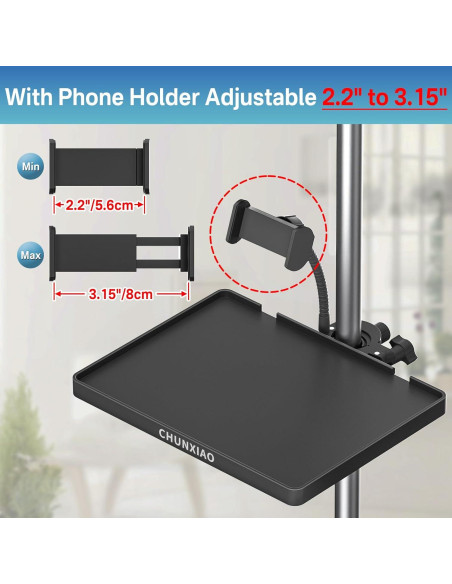 Bandeja Soporte Micrófono Chunxiao Ajustable con Soporte Teléfono