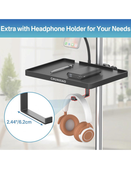 Bandeja Soporte Micrófono Chunxiao Ajustable con Soporte Teléfono