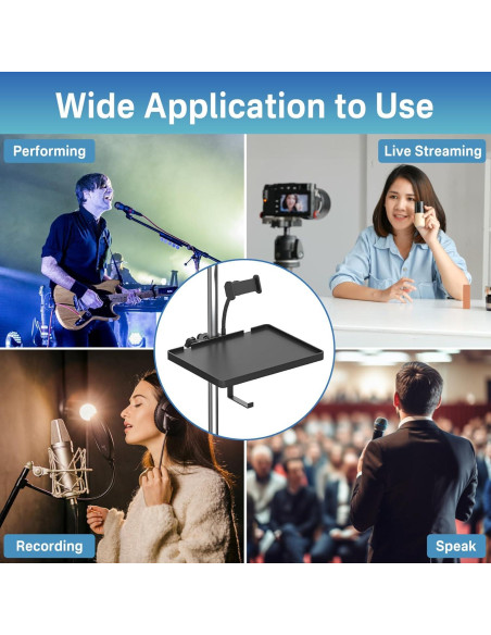 Bandeja Soporte Micrófono Chunxiao Ajustable con Soporte Teléfono