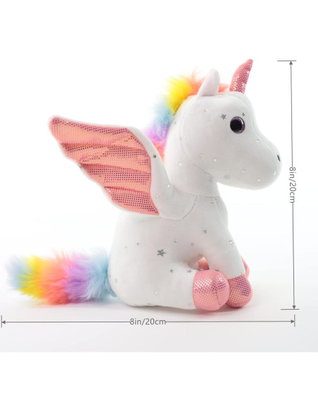 Unicornio de Peluche Sew Butiful 20 cm Blanco para Niñas