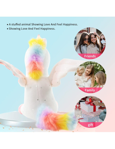 Unicornio de Peluche Sew Butiful 20 cm Blanco para Niñas
