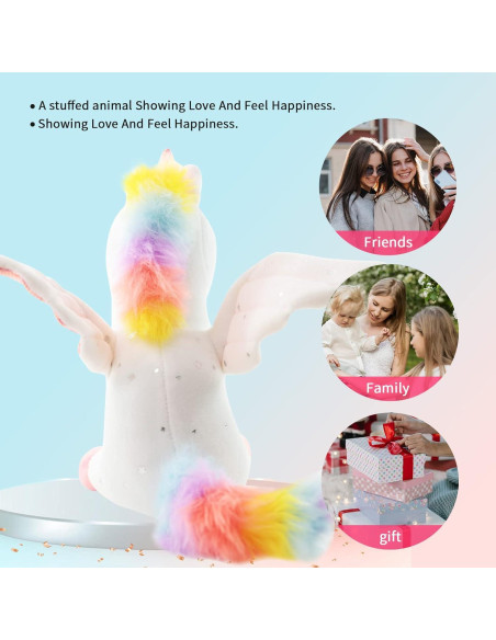 Unicornio de Peluche Sew Butiful 20 cm Blanco para Niñas