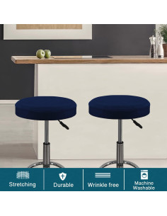 Funda Redonda para Taburete Turquoize Pack 2 Azul Marino 2