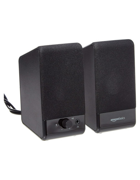 Altavoces USB Amazon Basics para computadora, negro
